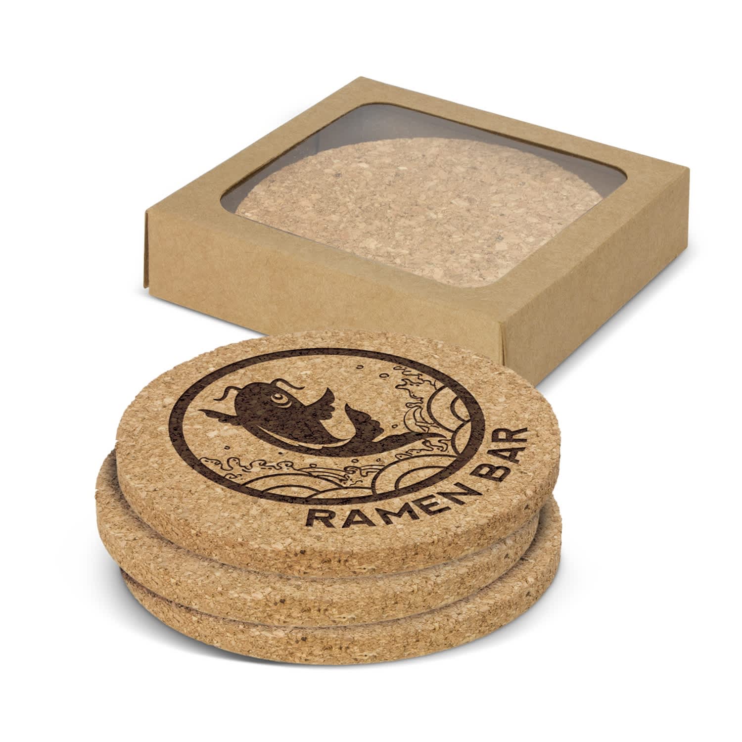 Oakridge Cork Coaster Round  Set of 4 [3-113033]