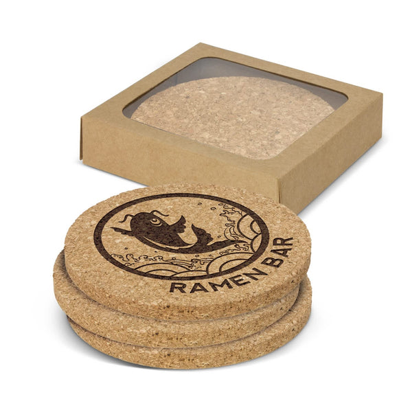 Oakridge Cork Coaster Round  Set of 4 [3-113033]