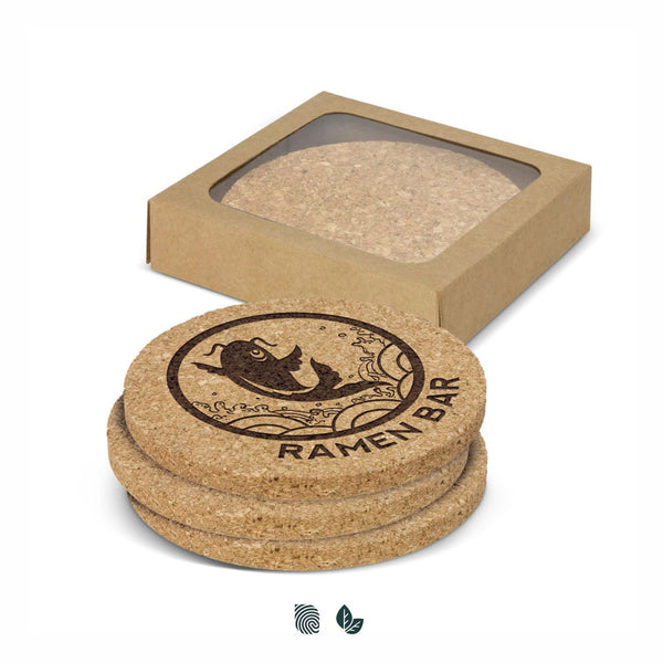 Oakridge Cork Coaster Round  Set of 4 [3-113033]