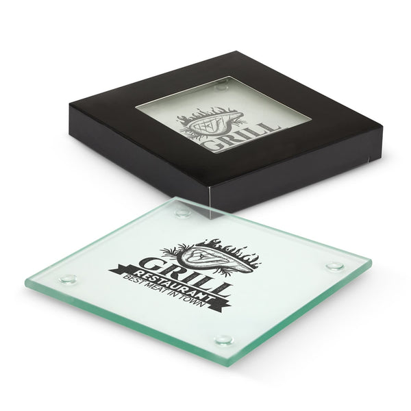 Venice Glass Coaster Set of 2  Square [3-116394]