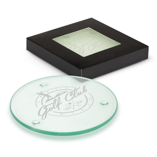 Venice Glass Coaster  Set of 2  Round [3-116396]