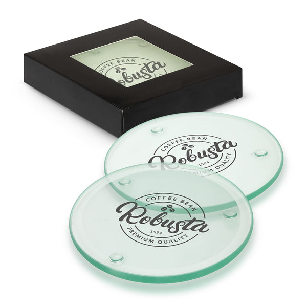 Venice Glass Coaster Set of 4  Round [3-116397]