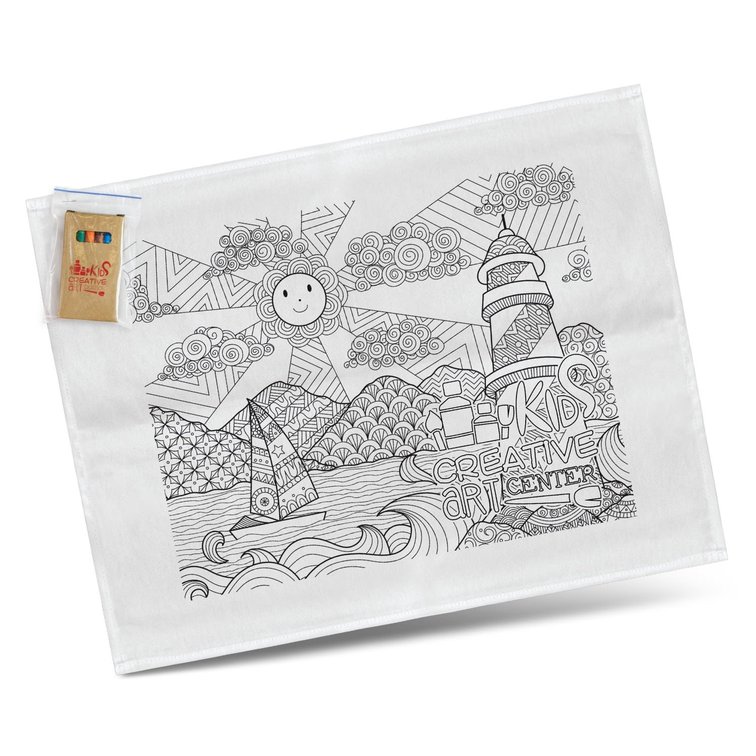 Cotton Colouring Tea Towel [3-116594]