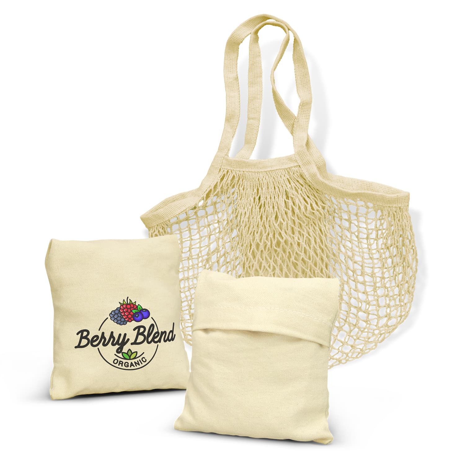 Cotton Mesh Foldaway Tote Bag [3-118944]