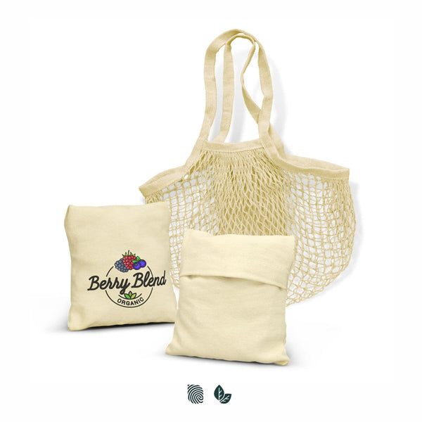 Cotton Mesh Foldaway Tote Bag [3-118944]