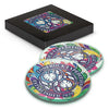 Venice Glass Coaster  Set of 2  Round  Full Colour [3-120165]