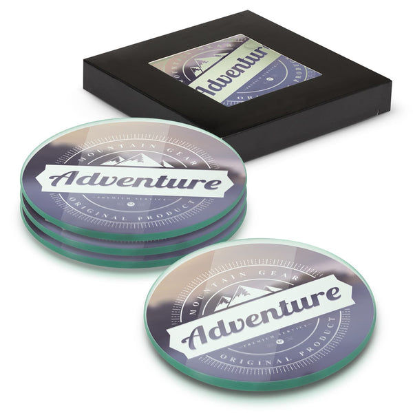 Venice Glass Coaster Set of 4 Round  Full Colour [3-120167]