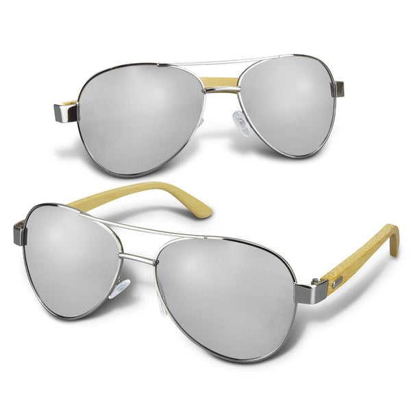 Aviator Mirror Lens Sunglasses  Bamboo [3-120338]