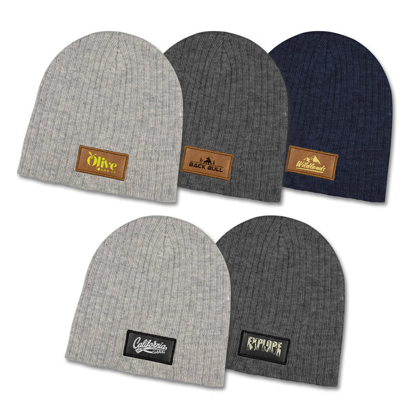 Nebraska Heather Cable Knit Beanie With Patch [3-120950]