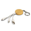 Bamboo Charging Cable Key Ring  Round [3-121411]