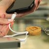 Bamboo Charging Cable Key Ring  Round [3-121411]