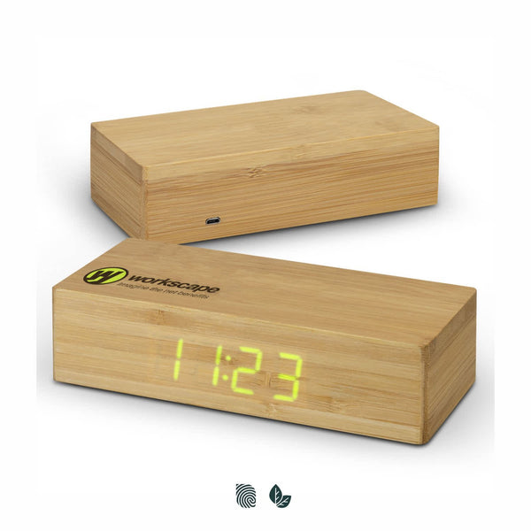 Bamboo Wireless Charging Clock [3-121419]