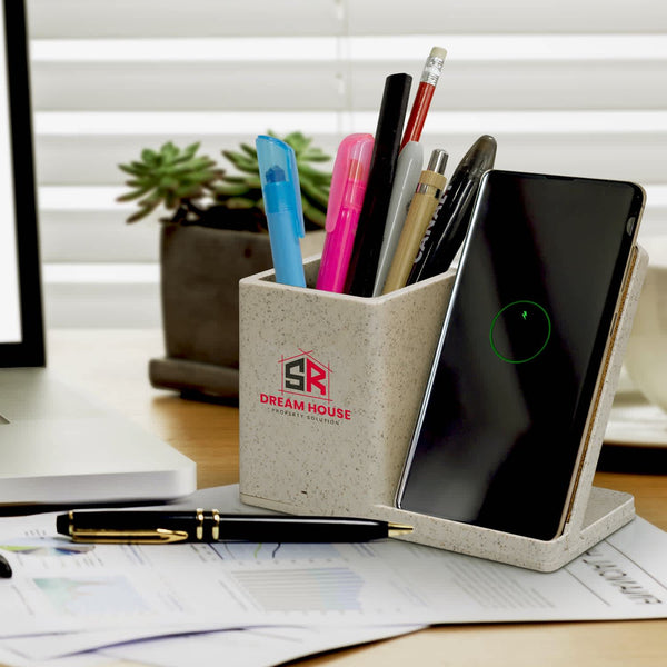 NATURA Oaken Wireless Charger Desk Caddy [3-121839]