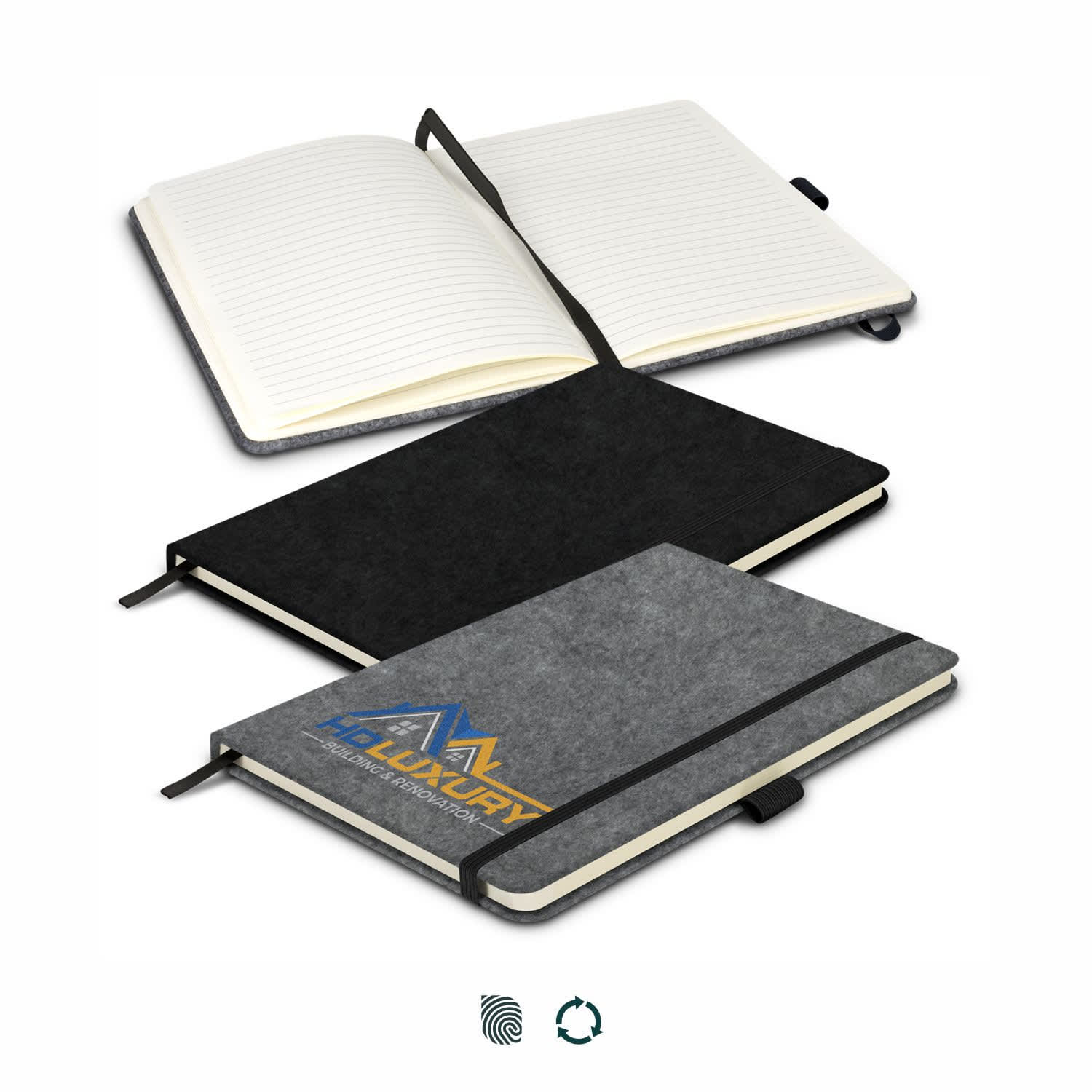 RPET Felt Hard Cover Notebook [3-121842]