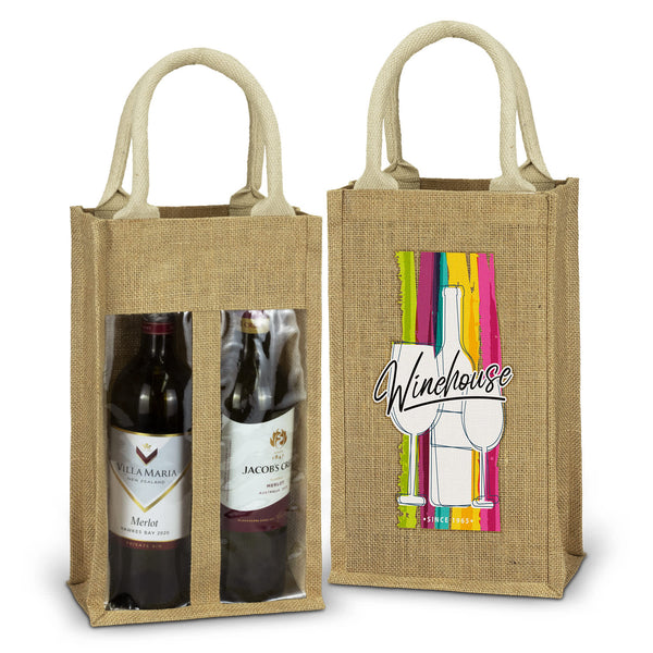 Serena Jute Double Wine Carrier [3-122950]