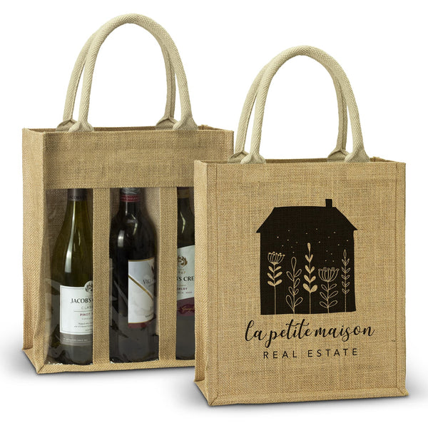 Serena Jute Triple Wine Carrier [3-122951]