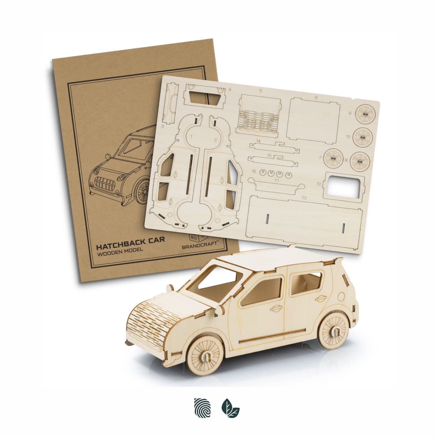 BRANDCRAFT Hatchback Car Wooden Model [3-124028]