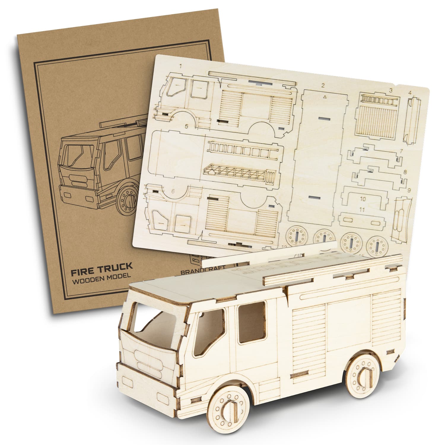 BRANDCRAFT Fire Truck Wooden Model [3-124034]
