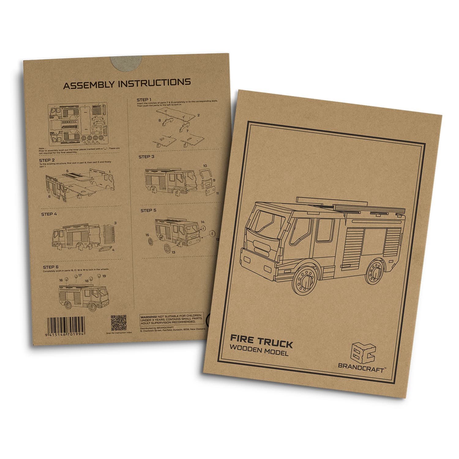BRANDCRAFT Fire Truck Wooden Model [3-124034]