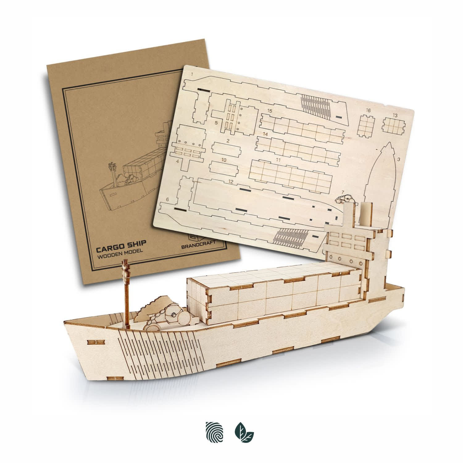 BRANDCRAFT Cargo Ship Wooden Model [3-124038]