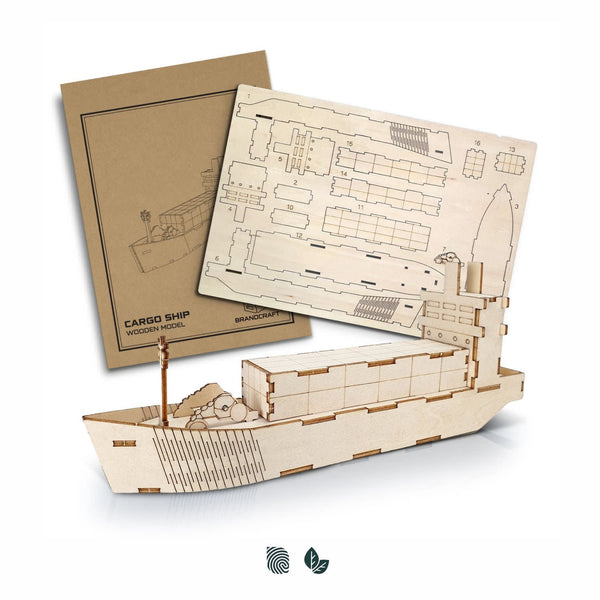 BRANDCRAFT Cargo Ship Wooden Model [3-124038]
