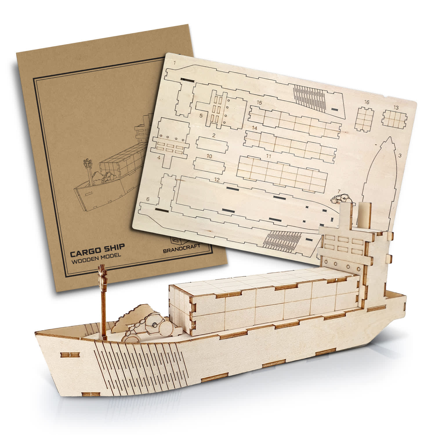 BRANDCRAFT Cargo Ship Wooden Model [3-124038]