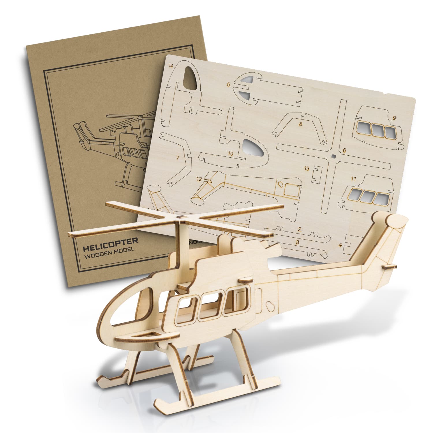 BRANDCRAFT Helicopter Wooden Model [3-124040]