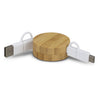 Bamboo Retractable Charging Cable [3-124859]