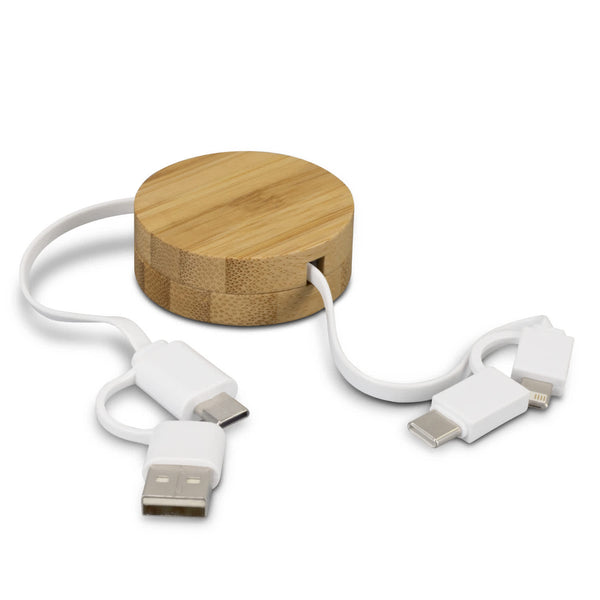Bamboo Retractable Charging Cable [3-124859]