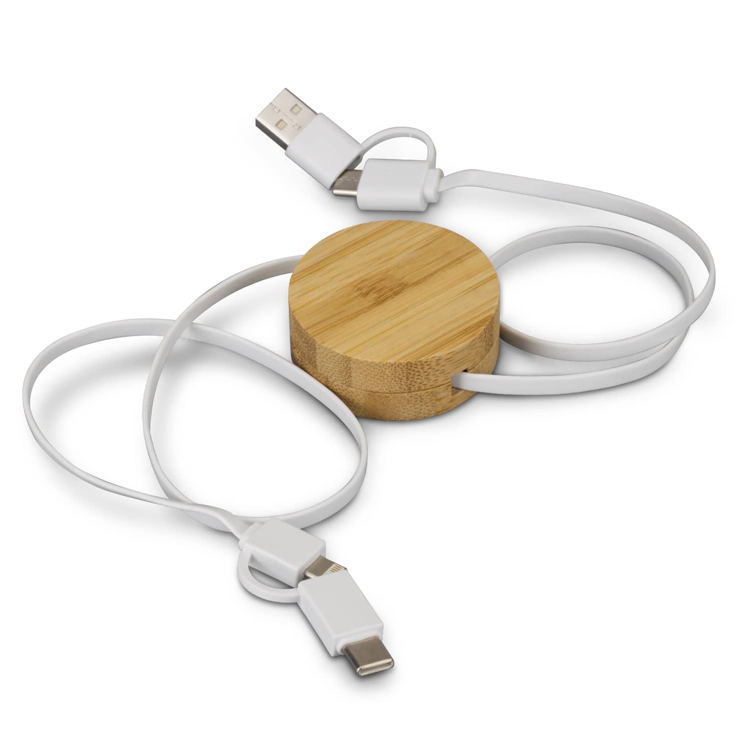 Bamboo Retractable Charging Cable [3-124859]
