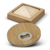 Bamboo Bottle Opener Coaster  Set of 2  Round [3-125550]