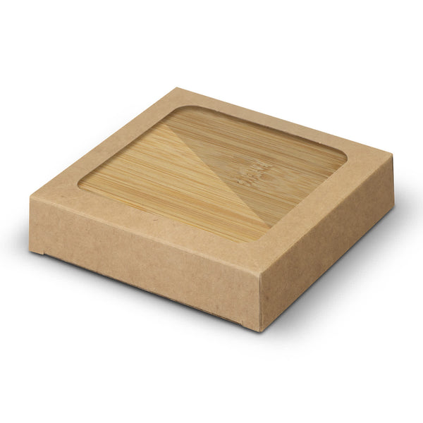 Bamboo Bottle Opener Coaster  Set of 2  Square [3-125551]