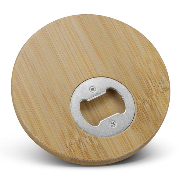 Bamboo Bottle Opener Coaster  Round [3-125938]