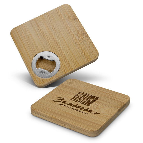 Bamboo Bottle Opener Coaster  Square [3-125939]