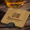 Bamboo Bottle Opener Coaster  Square [3-125939]