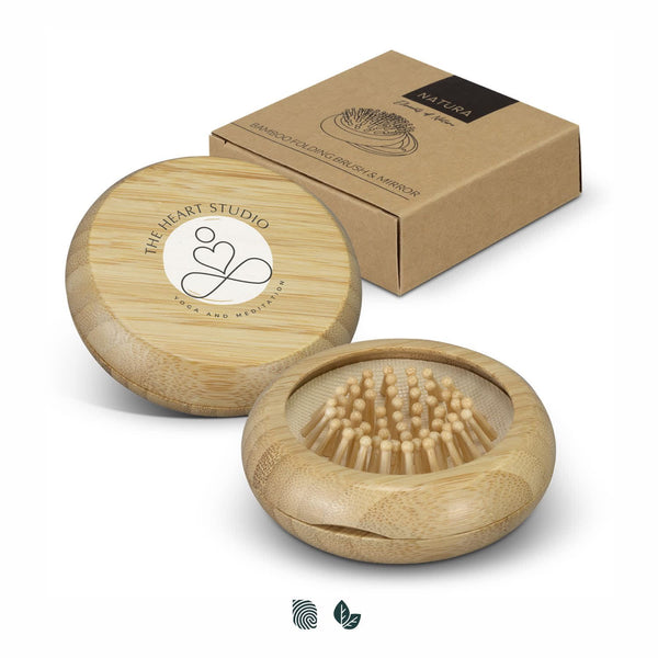 NATURA Bamboo Brush and Mirror [3-125992]
