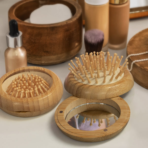 NATURA Bamboo Brush and Mirror [3-125992]