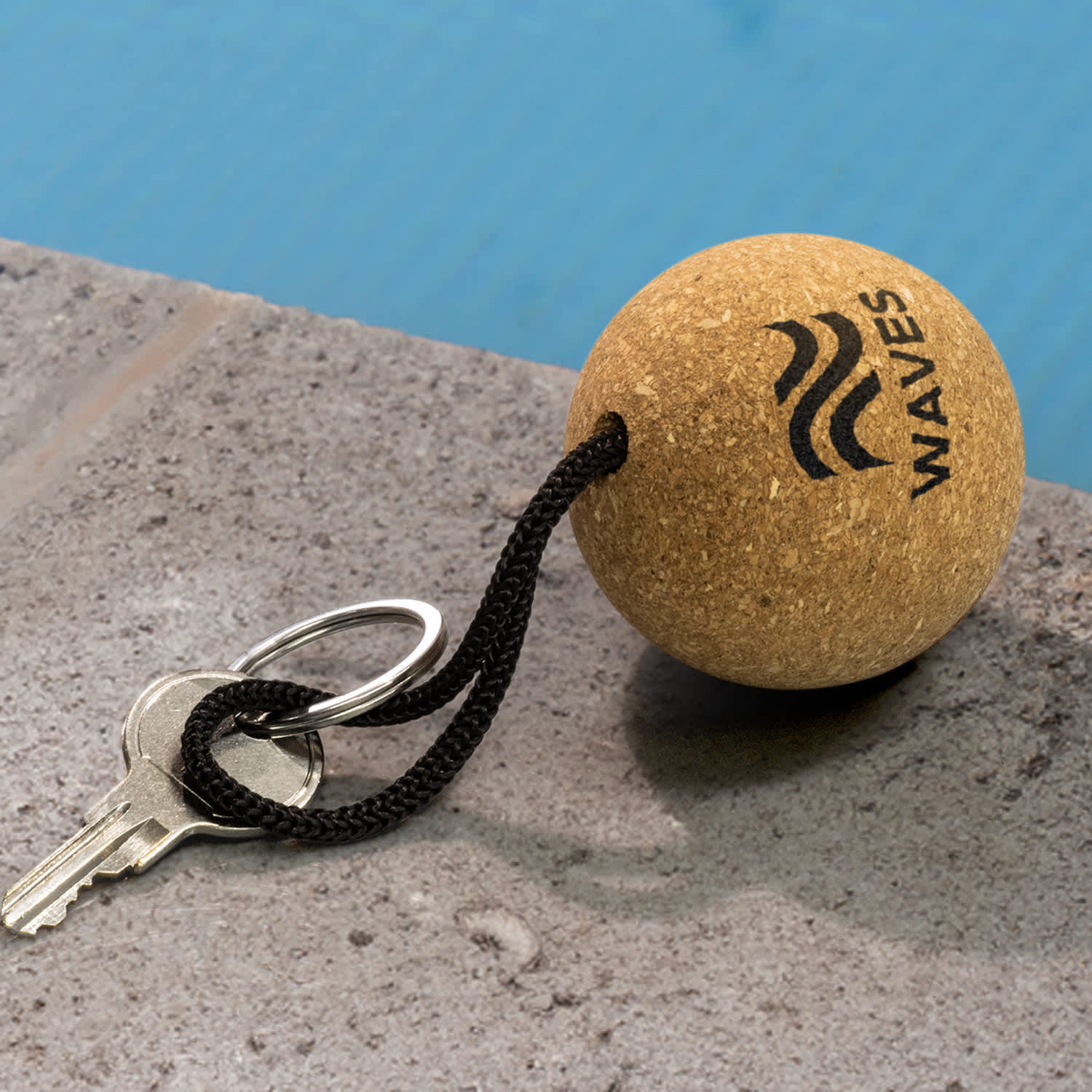 Cork Floating Key Ring  Round [3-126233]