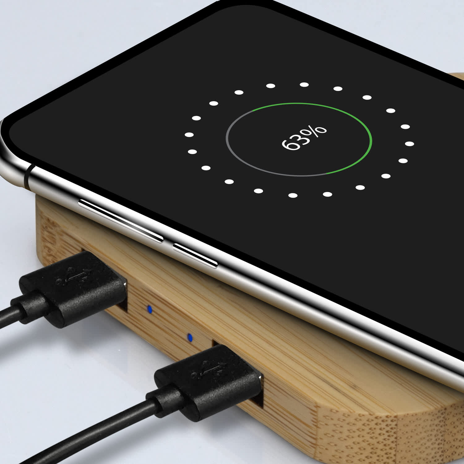 NATURA Bamboo Wireless Fast Charging Hub [3-126409]
