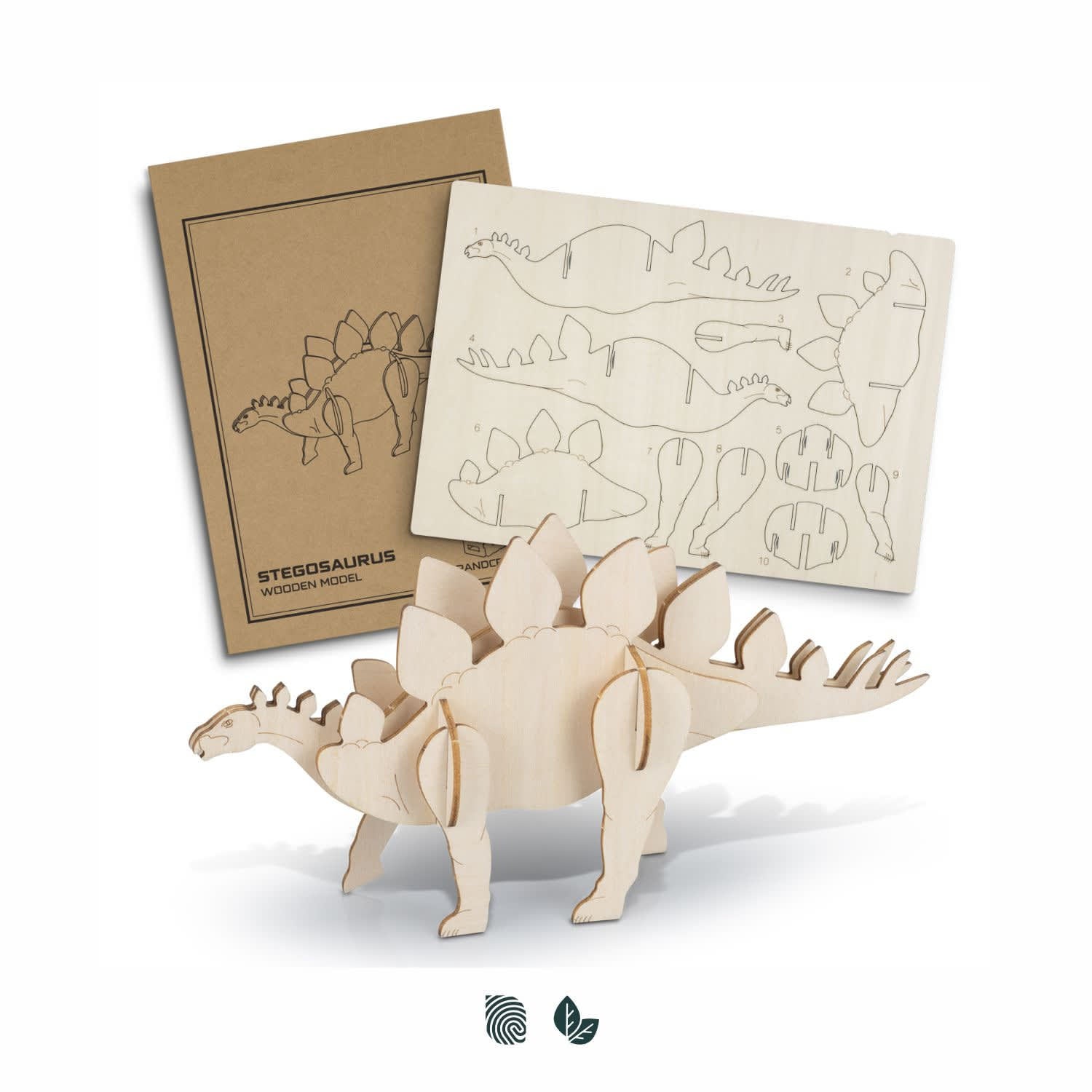 BRANDCRAFT Stegosaurus Wooden Model [3-126732]