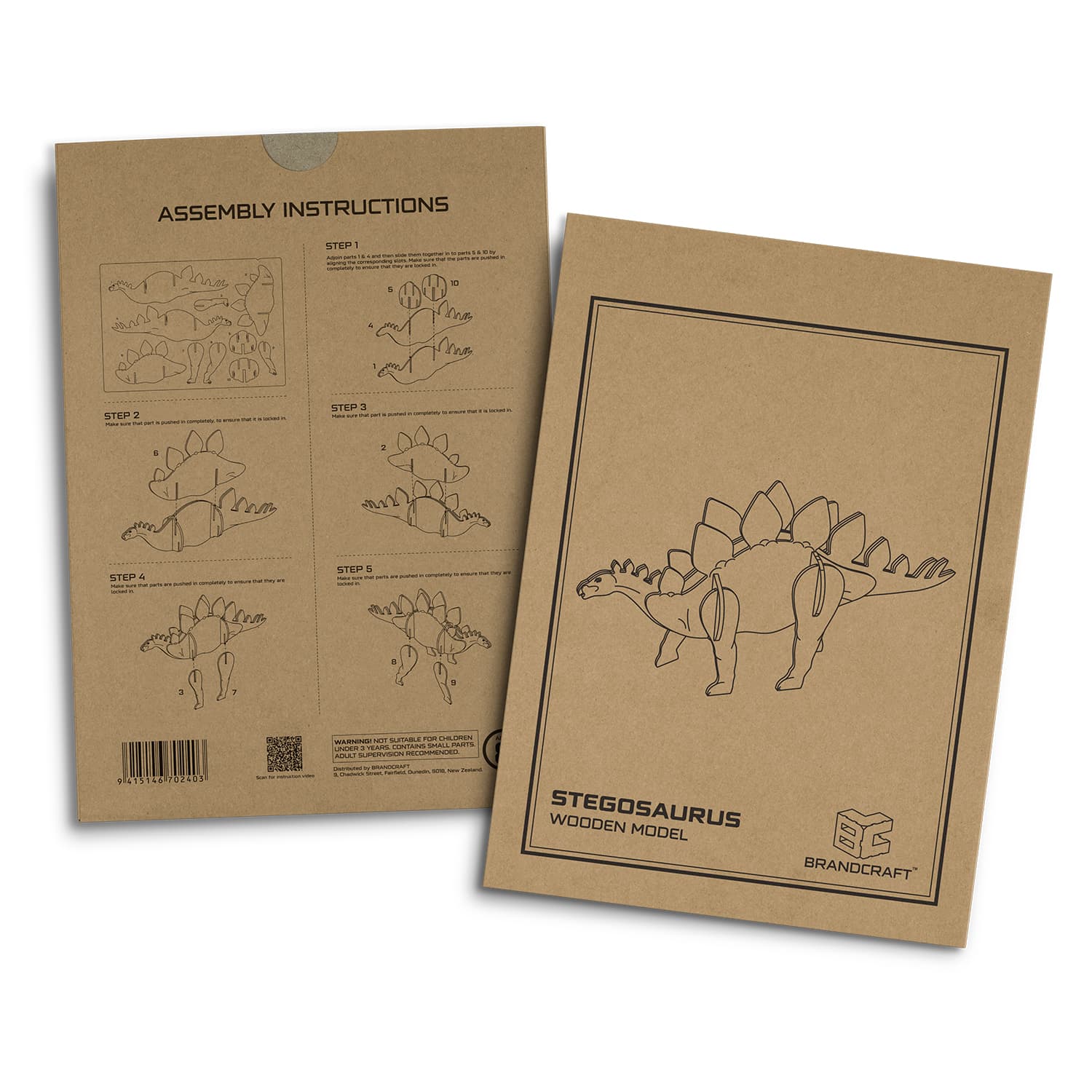 BRANDCRAFT Stegosaurus Wooden Model [3-126732]