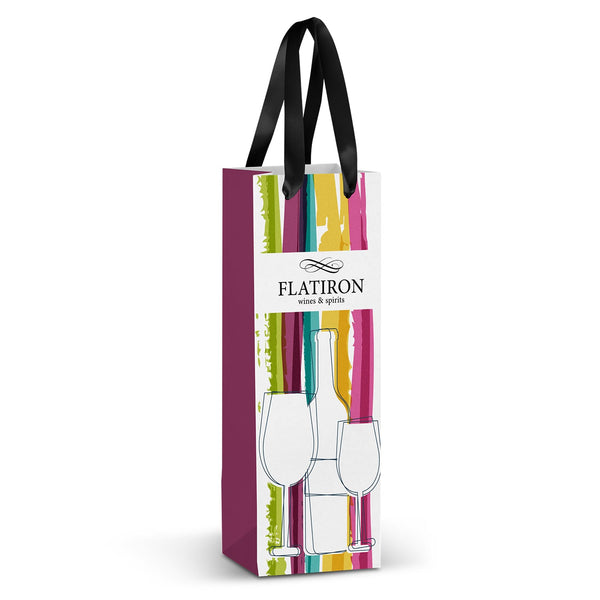 Champagne Ribbon Handle Paper Bag  Full Colour [3-127176]