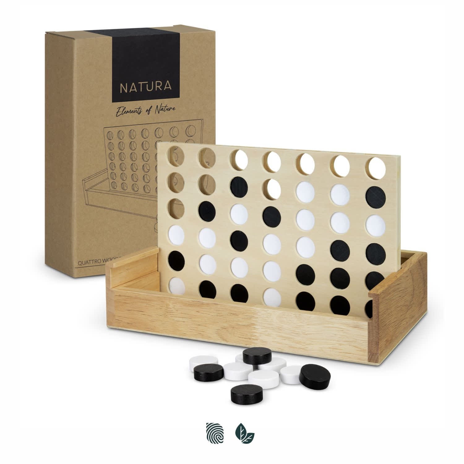 NATURA Quattro Wooden FourinaRow Game [3-128885]
