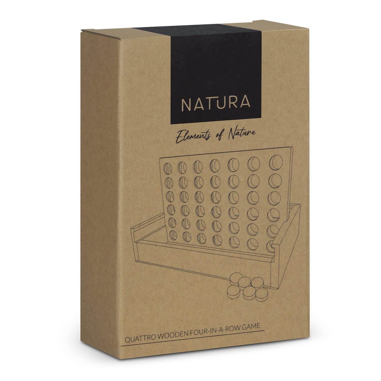 NATURA Quattro Wooden FourinaRow Game [3-128885]