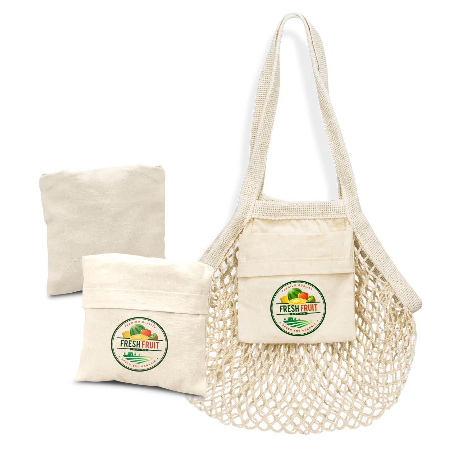 Cotton Mesh Foldaway Tote Bag  Small [3-133645]
