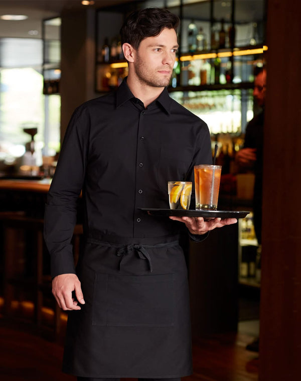 Mens Cotton/Poly Stretch L/S Shirt [53-M7020L]