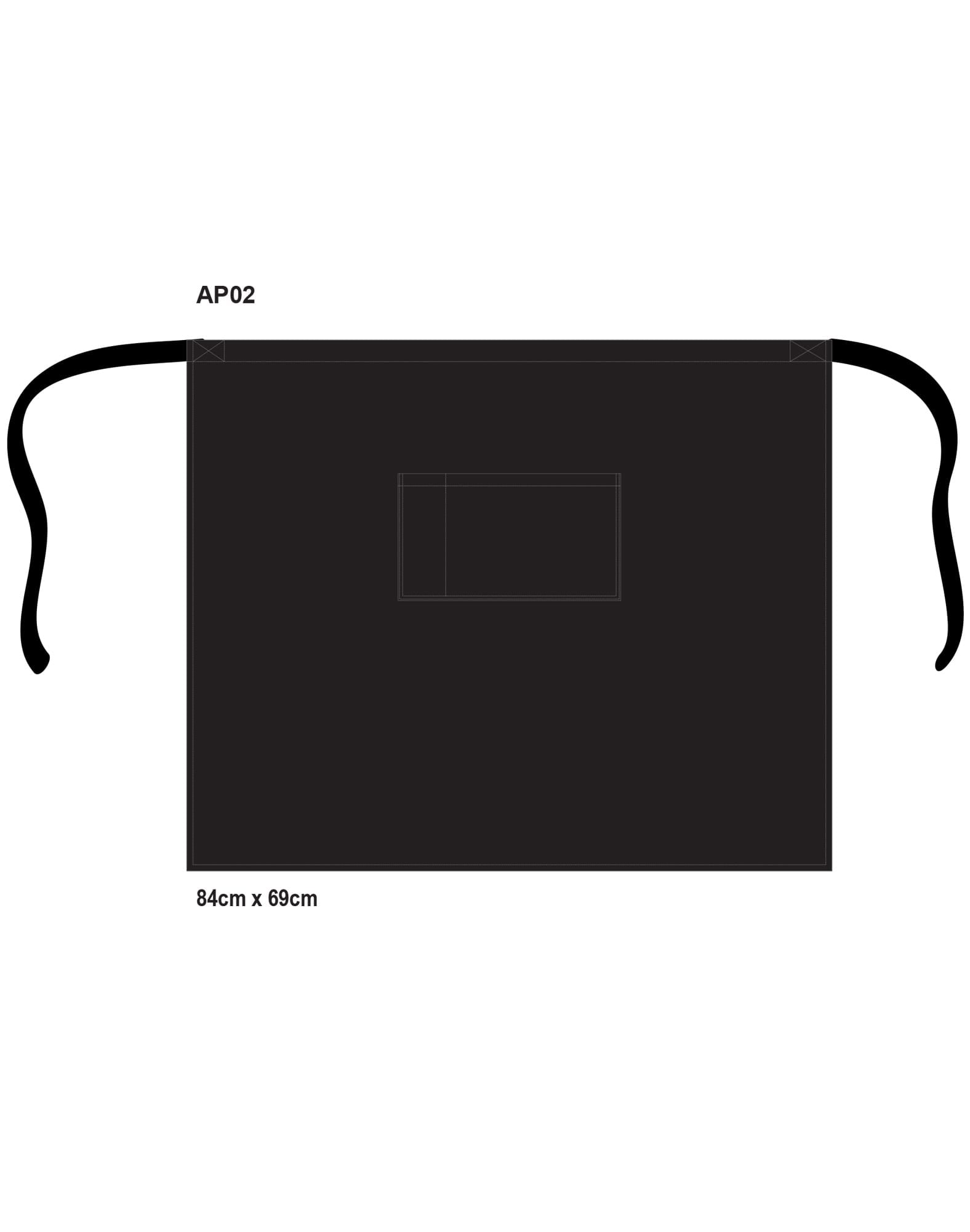 Long waist apron w86xh70cm [53-AP02]