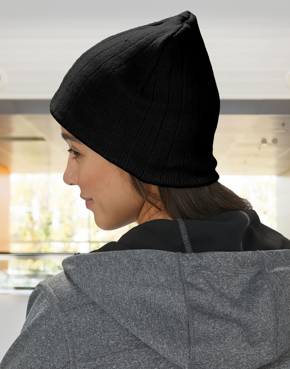 Cable Knit Beanie with Fleece Head Band [53-CH64]