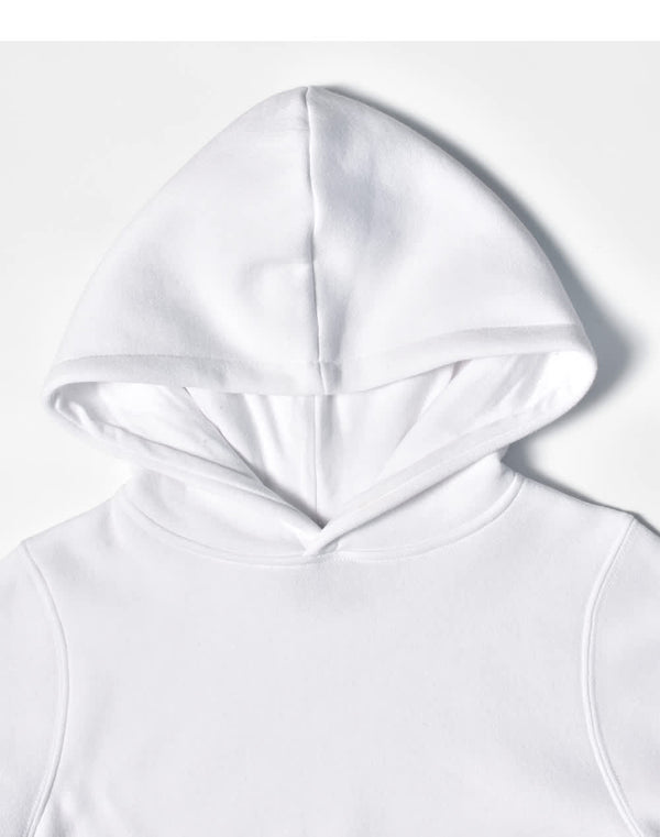 Kids Close Front  Contrast Fleecy Hoodie [53-FL09K]