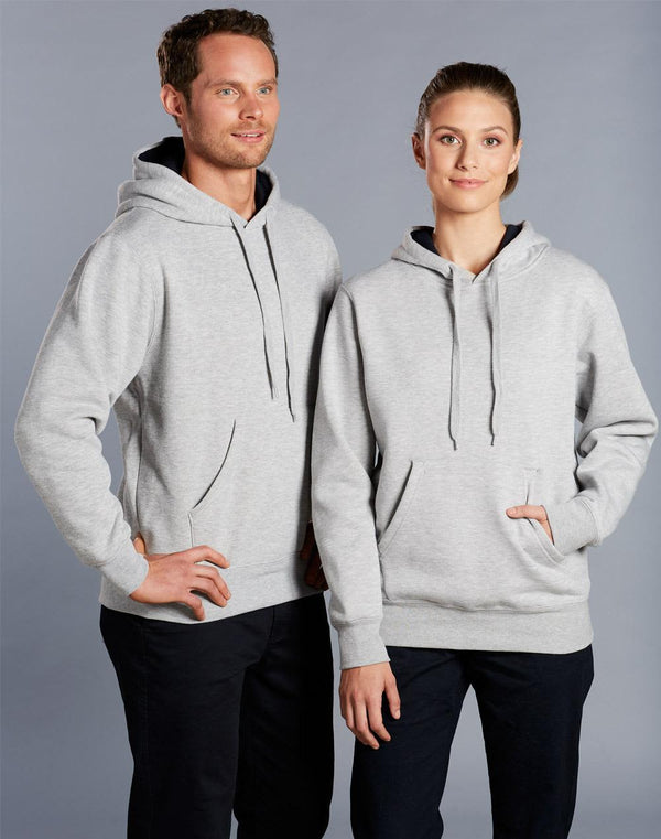 Adults Close Front  Contrast Fleecy Hoodie [53-FL09]